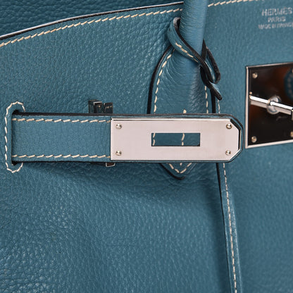 Hermes Taurillon Clemence Birkin 30 Blue Jean 18 of 35
