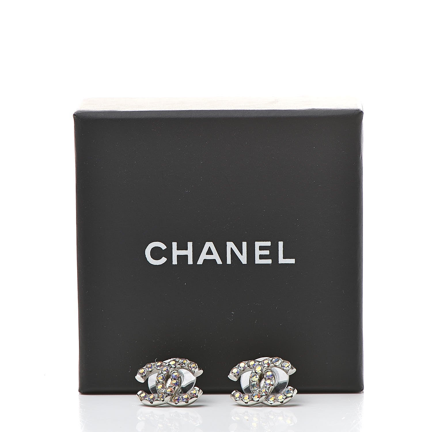 Chanel Iridescent Crystal CC Earrings Multicolor 6 of 6
