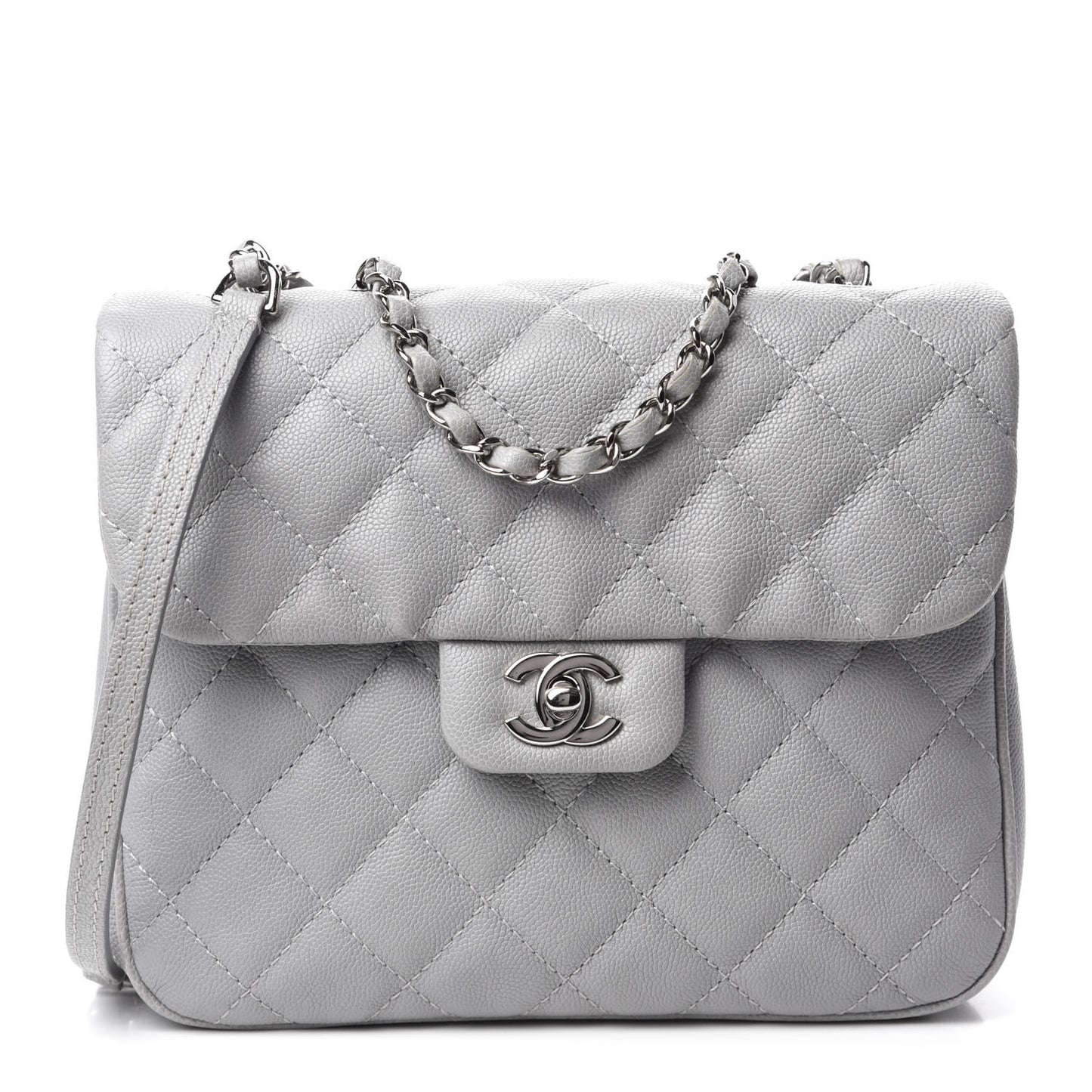 Caviar Quilted Medium Urban Companion Flap Grey