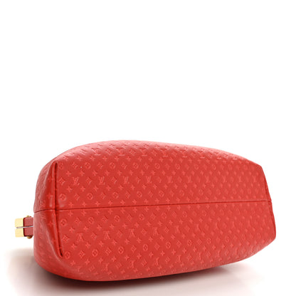 Louis Vuitton Calfskin Nanogram Embossed Clutch Red 3 of 8