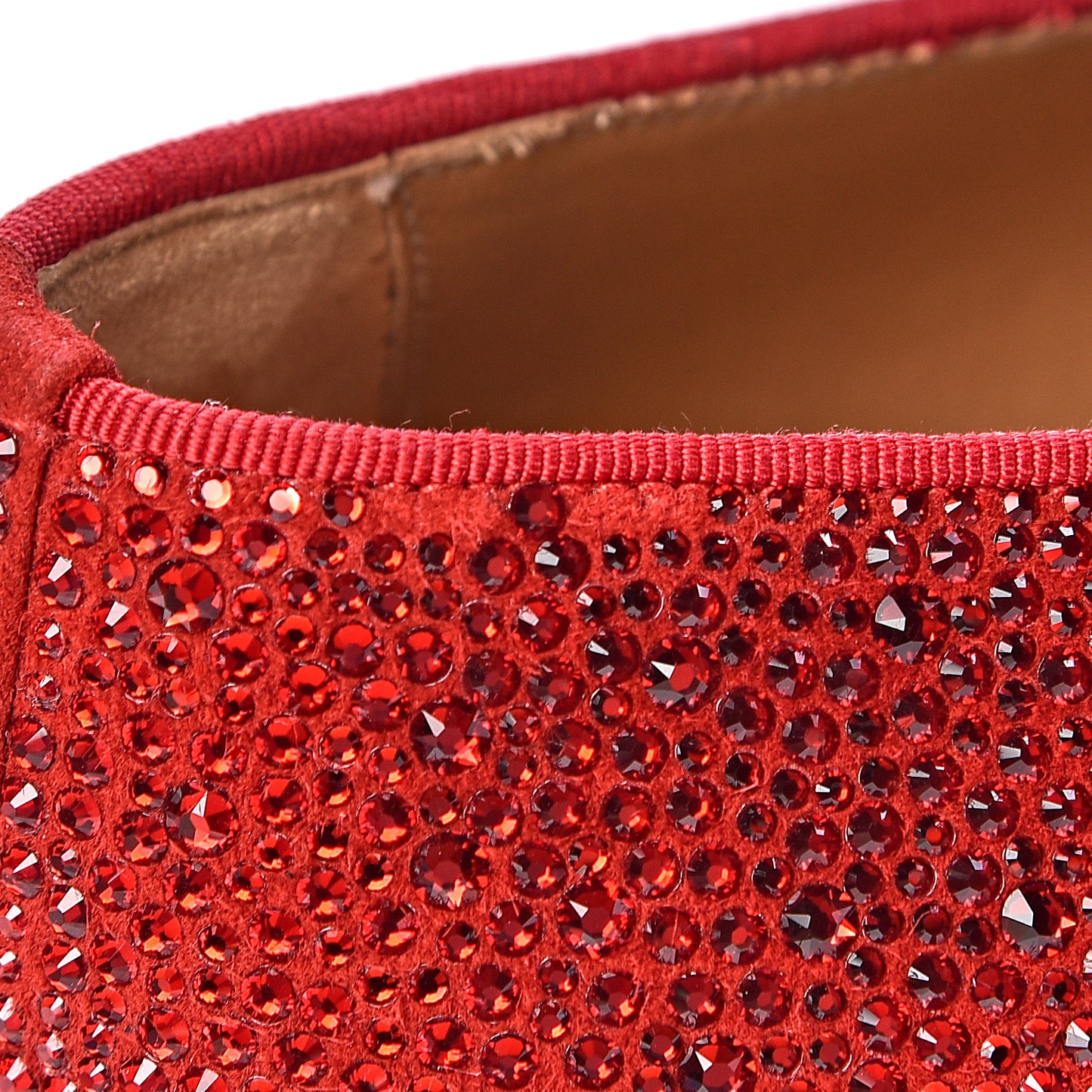 Strass Veau Velours Mens Dandelion Flat Loafers 42.5 Red