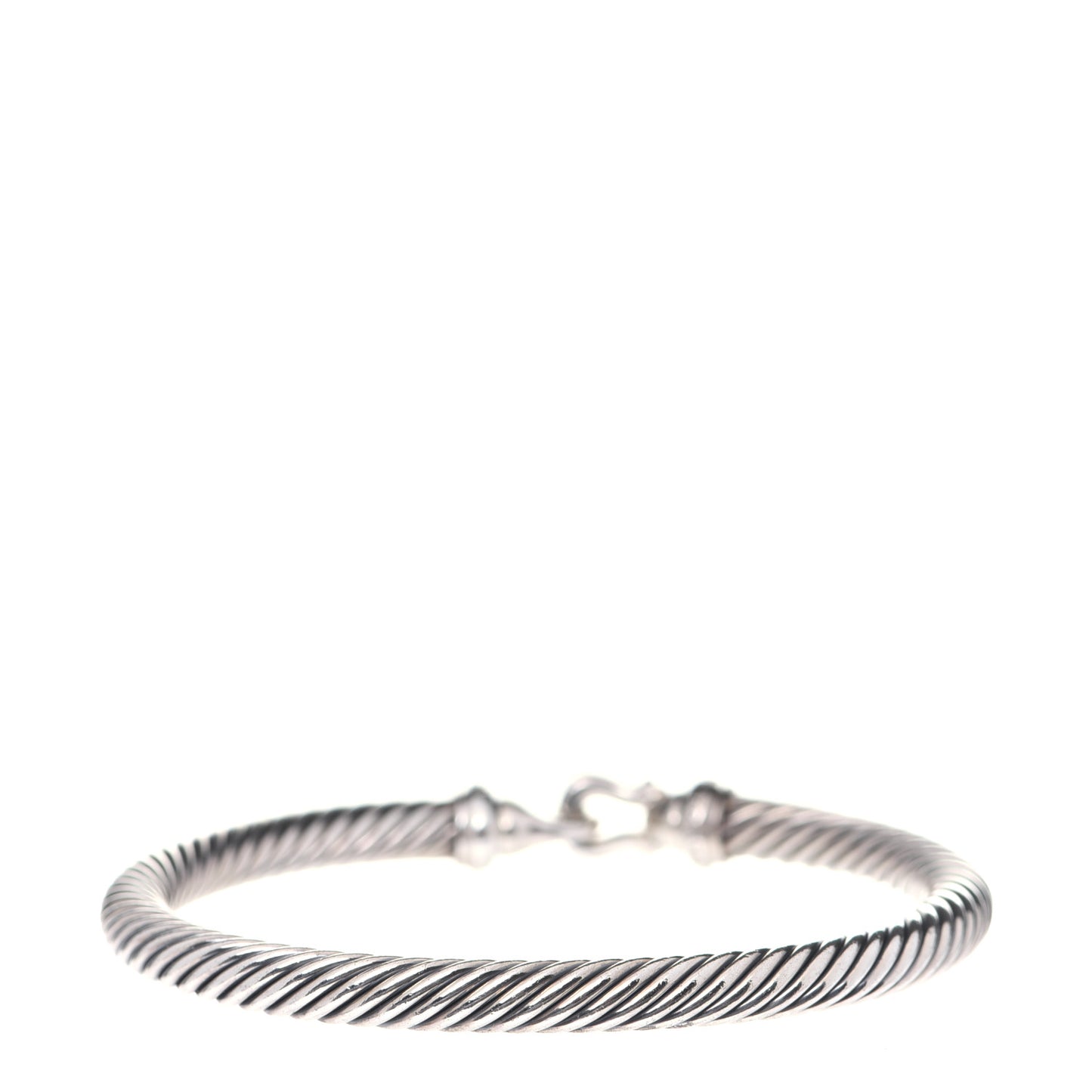 Sterling Silver Diamond 5mm Cable Buckle Bracelet