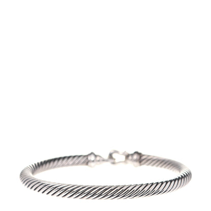 David Yurman Sterling Silver Diamond 5mm Cable Buckle Bracelet 3 of 5