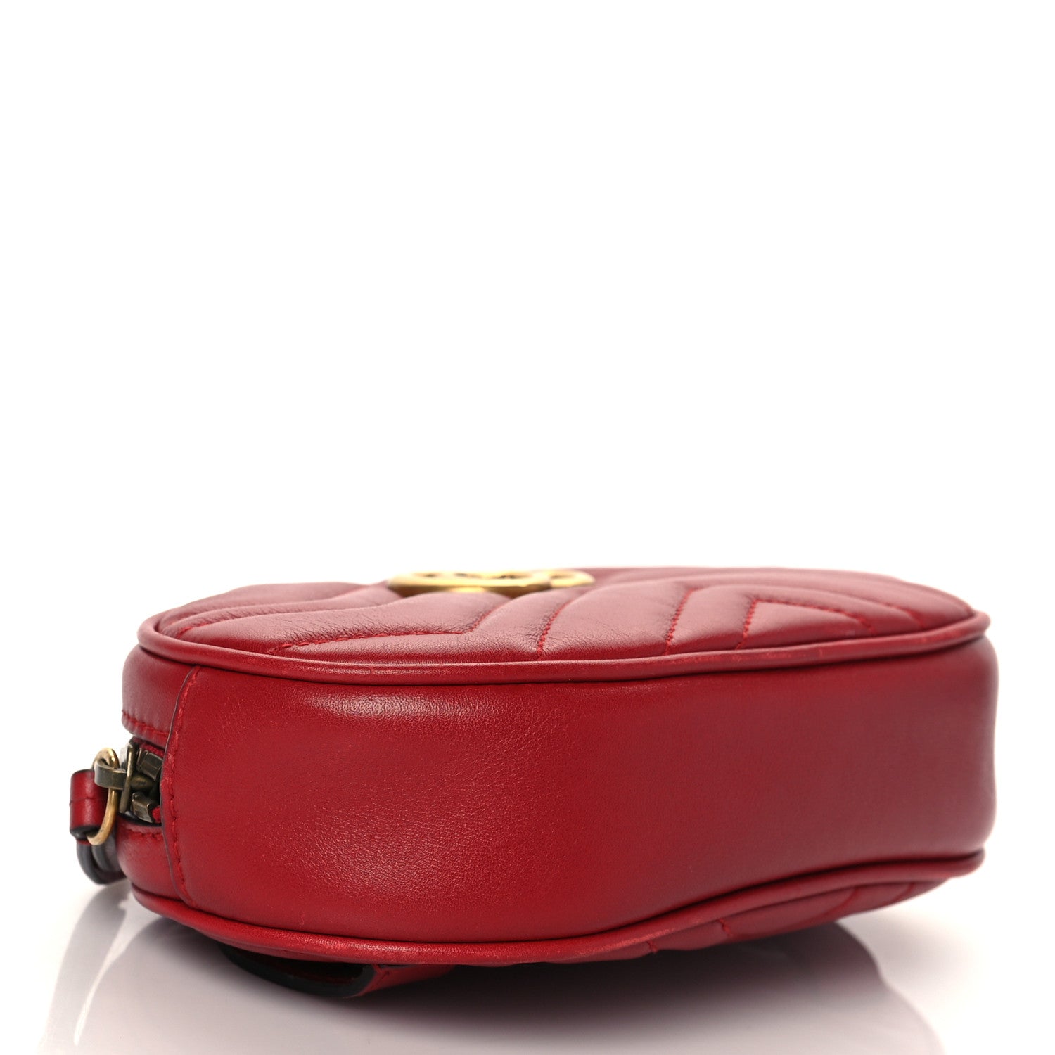 Gucci Calfskin Matelasse GG Marmont Belt Bag 75 30 Hibiscus Red 4 of 10