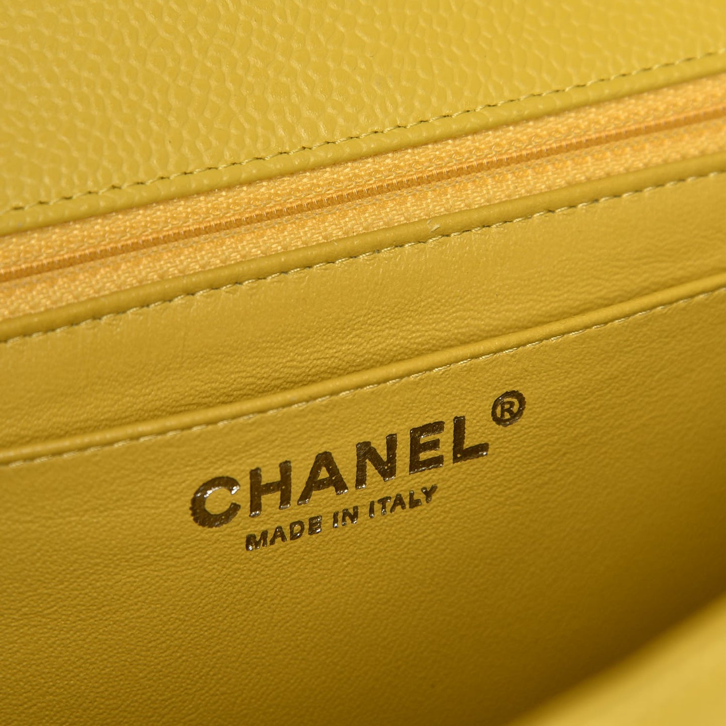 Caviar Quilted Jumbo Single Flap Yellow