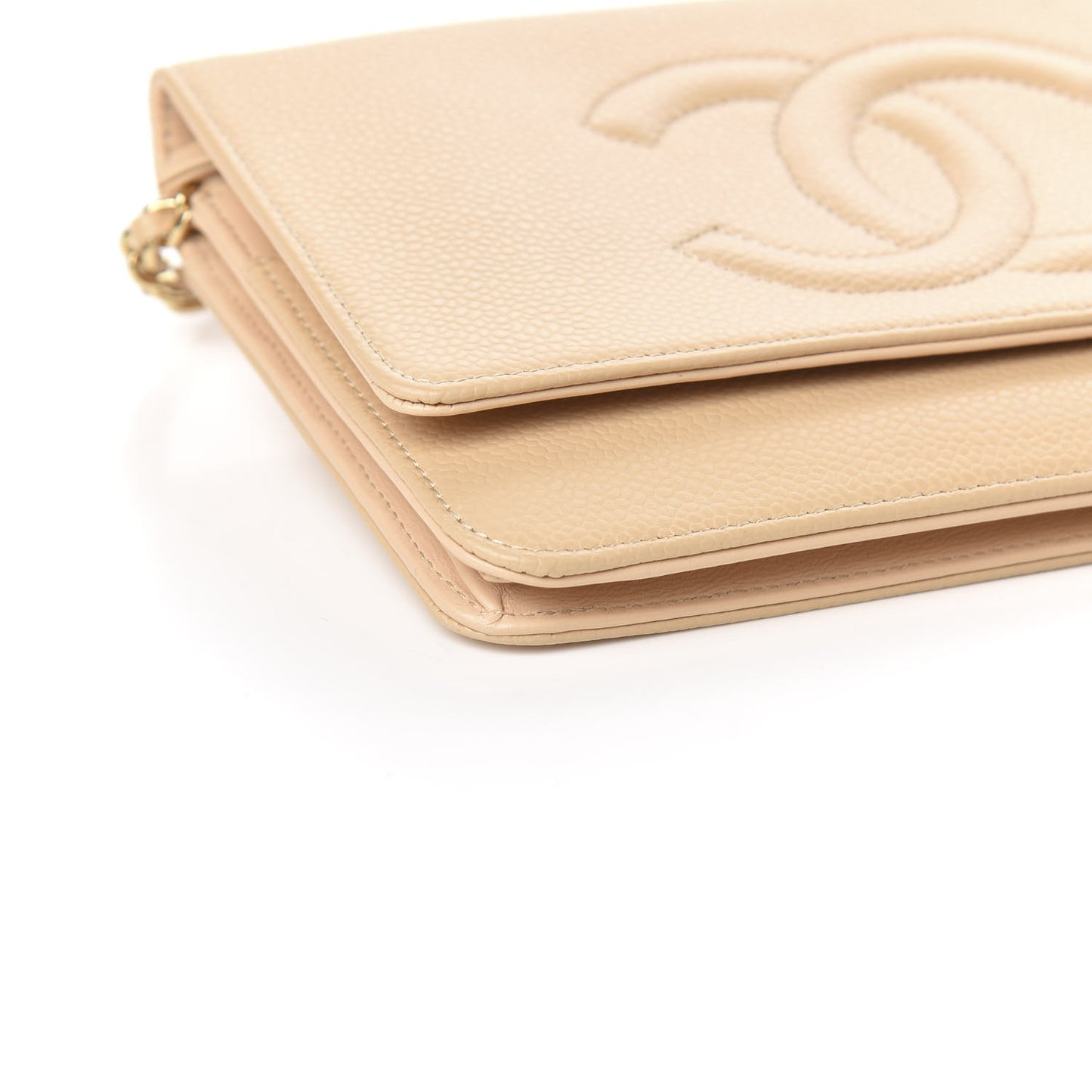 Caviar Timeless CC Wallet on Chain WOC Beige