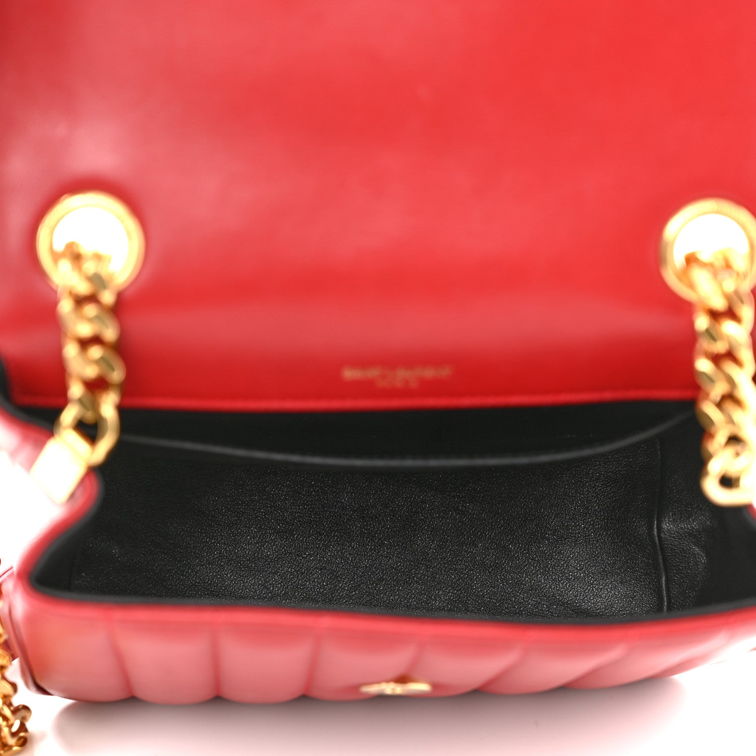 Saint Laurent Lambskin Matelasse Monogram Medium Vicky Chain Bag Rouge Eros 5 of 12