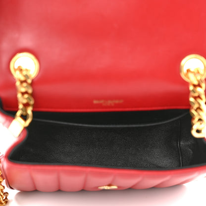 Saint Laurent Lambskin Matelasse Monogram Medium Vicky Chain Bag Rouge Eros 5 of 12