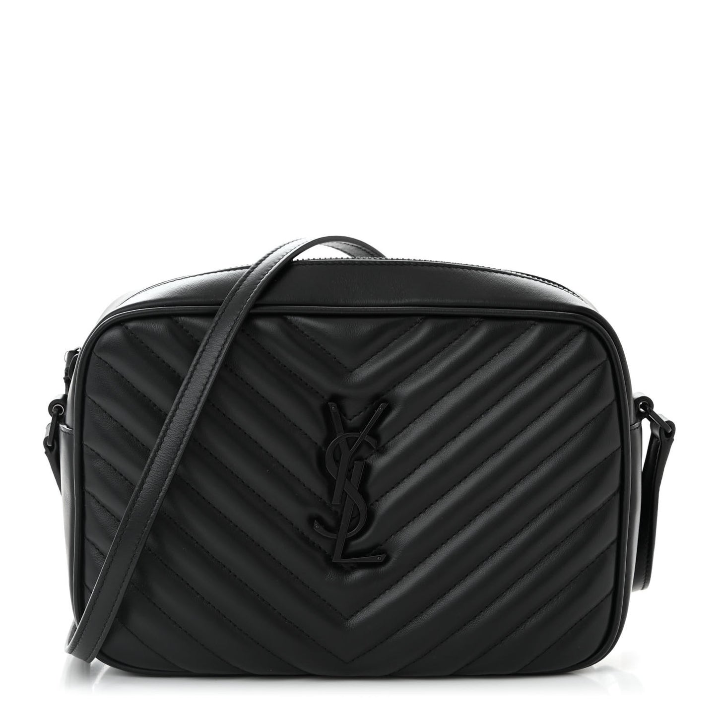 Calfskin Matelasse Monogram Monochrome Lou Camera Bag Black
