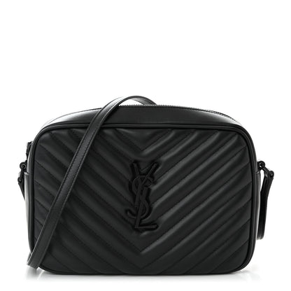 Saint Laurent Calfskin Matelasse Monogram Monochrome Lou Camera Bag Black 1 of 11