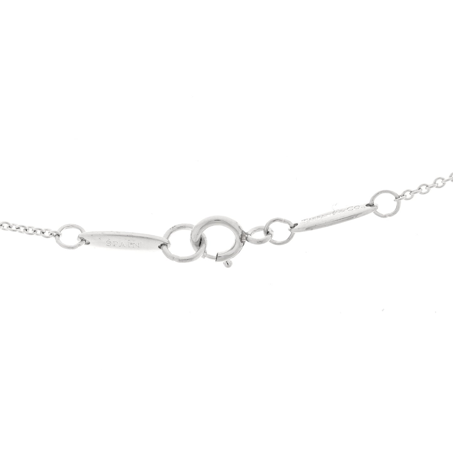 Platinum Diamond 16mm Elsa Peretti Open Heart Pendant Necklace