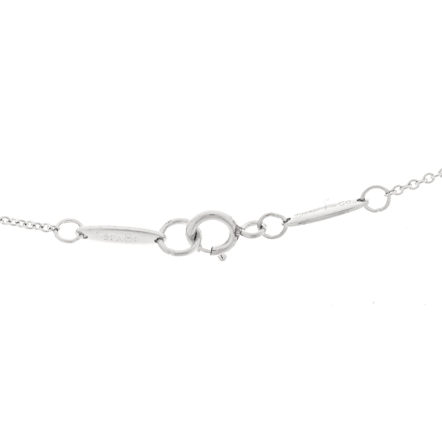 Tiffany Platinum Diamond 16mm Elsa Peretti Open Heart Pendant Necklace 5 of 6
