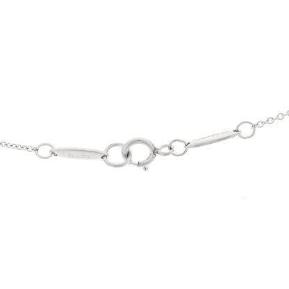 Tiffany Platinum Diamond 16mm Elsa Peretti Open Heart Pendant Necklace 5 of 6