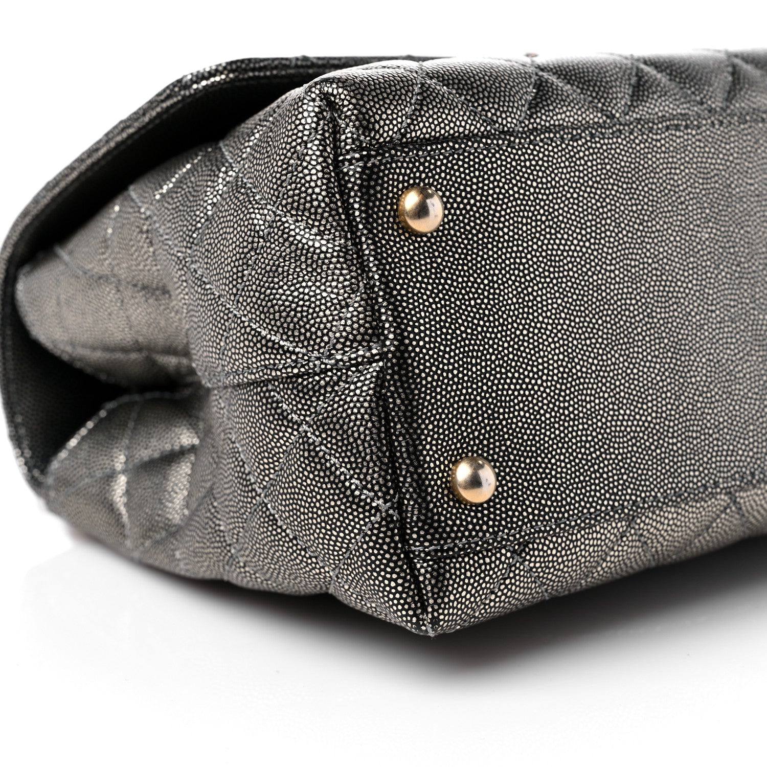 Chanel Metallic Caviar Quilted Small Coco Handle Flap Silver 8 of 12