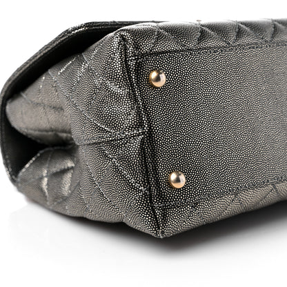 Chanel Metallic Caviar Quilted Small Coco Handle Flap Silver 8 of 12