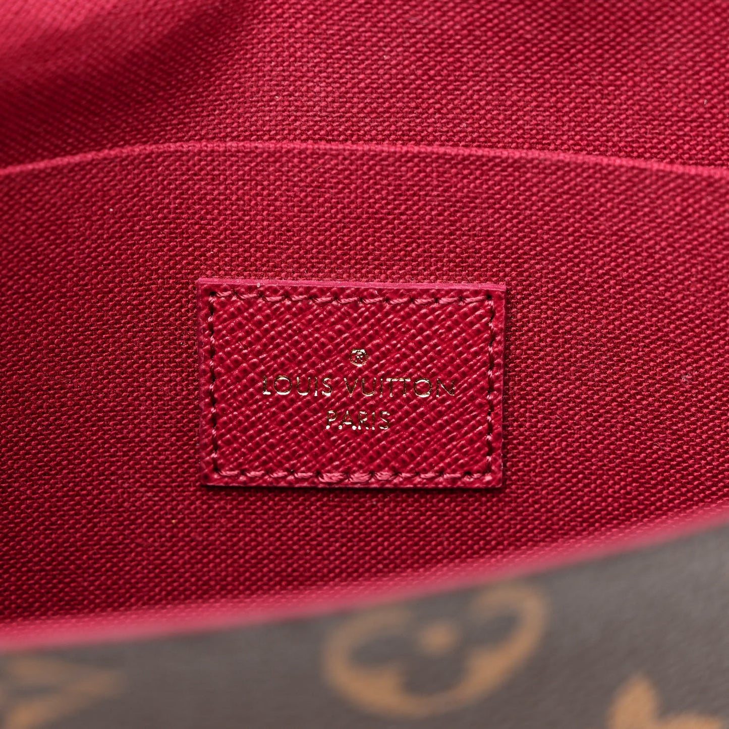 Monogram Pochette Felicie Chain Wallet Fuchsia