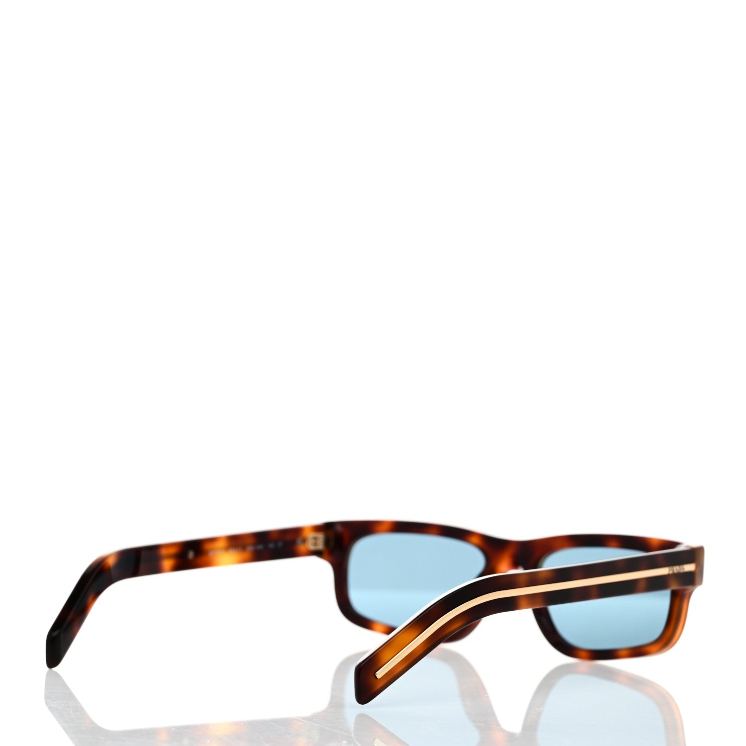 Prada Acetate Rectangular Sunglasses SPR B11 Tortoise Turquoise 4 of 6