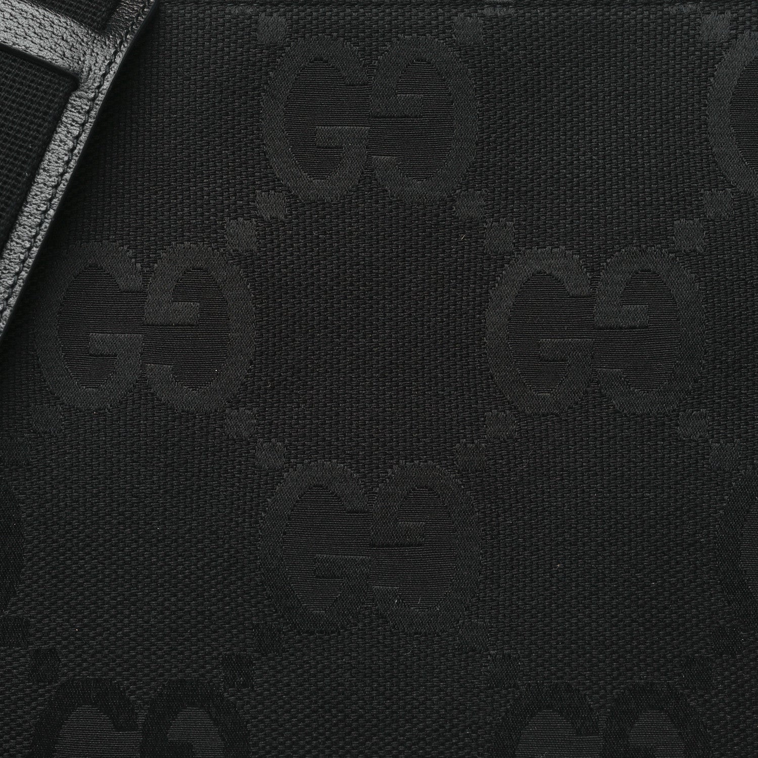 Gucci Monogram Jumbo GG Textured Dollar Calfskin Wristlet Messenger Bag Black 8 of 10