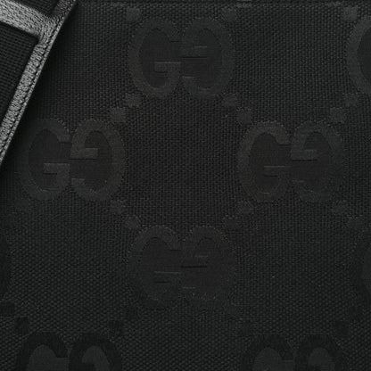 Gucci Monogram Jumbo GG Textured Dollar Calfskin Wristlet Messenger Bag Black 8 of 10