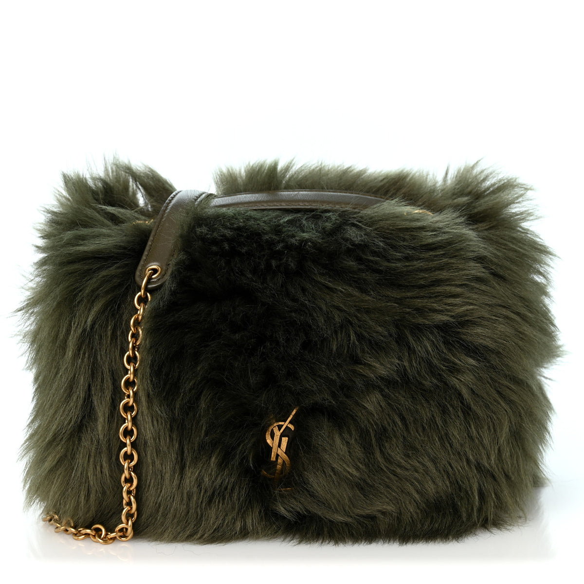 Saint Laurent Shearling Fur Mini Jamie 4.3  Olive Ranch Dark Olive Ranch 1 of 11