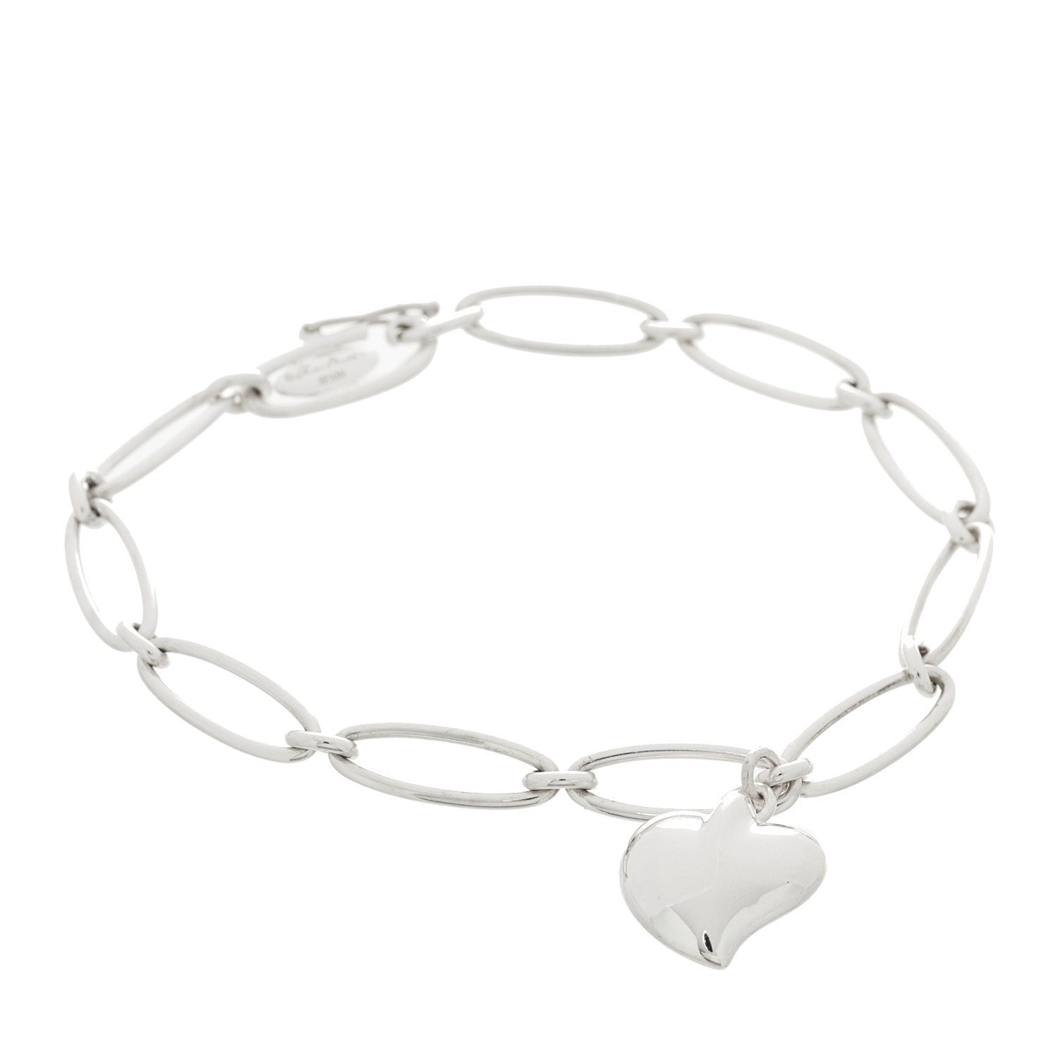 Tiffany Sterling Silver Elsa Peretti Full Heart Bracelet 1 of 4
