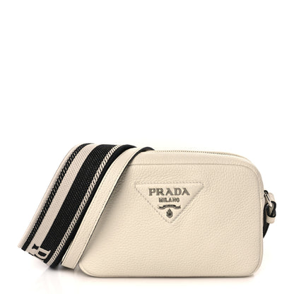 Prada Vitello Daino Soft Small Camera Crossbody White 1 of 9