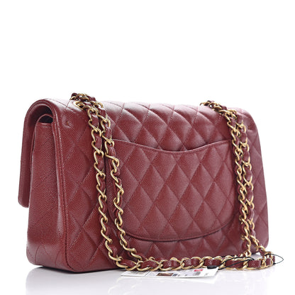 Chanel Iridescent Caviar Quilted Medium Double Flap Burgundy 3 of 9