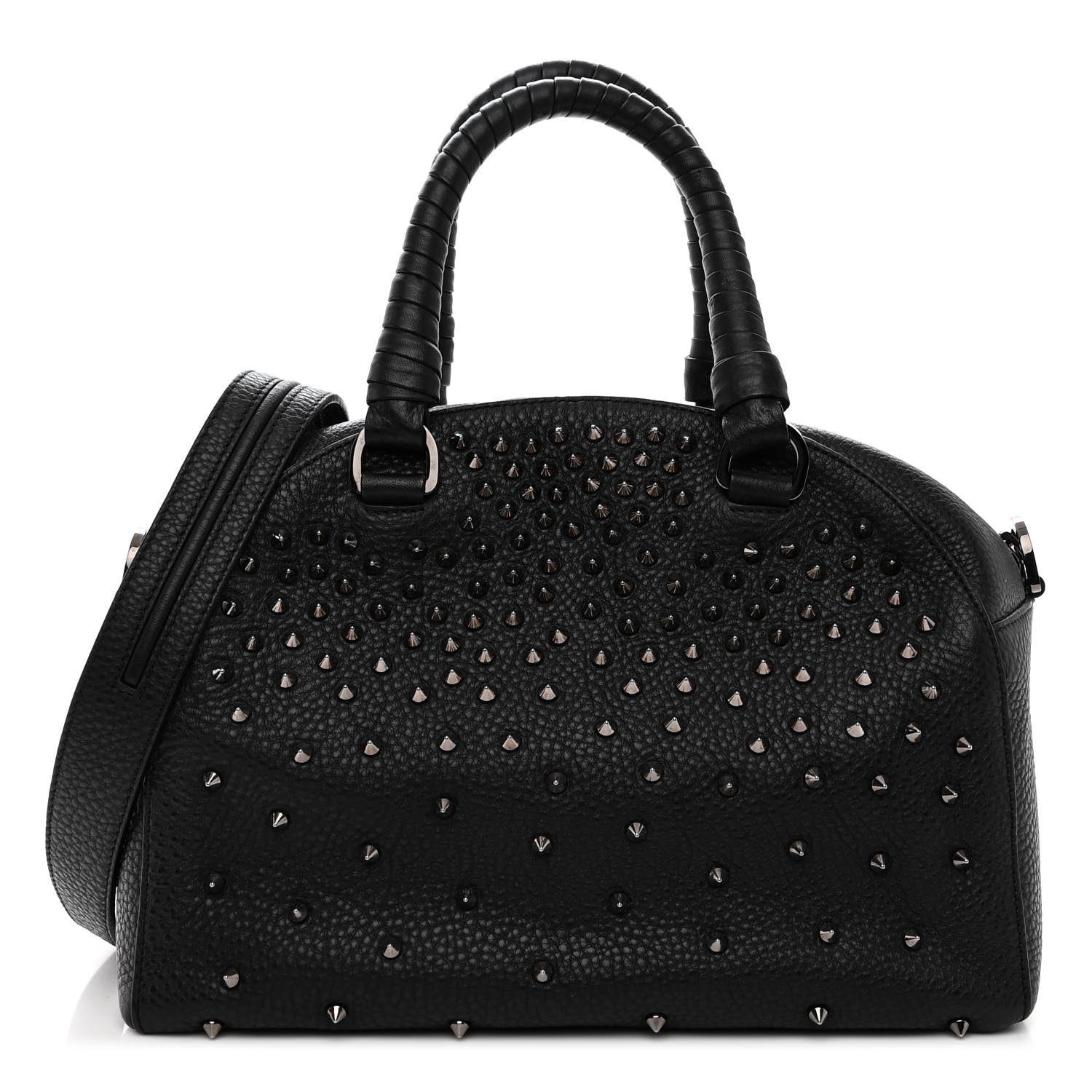 Christian Louboutin Grained Calfskin Studded Panettone Degrade Dome Bag Black 1 of 9