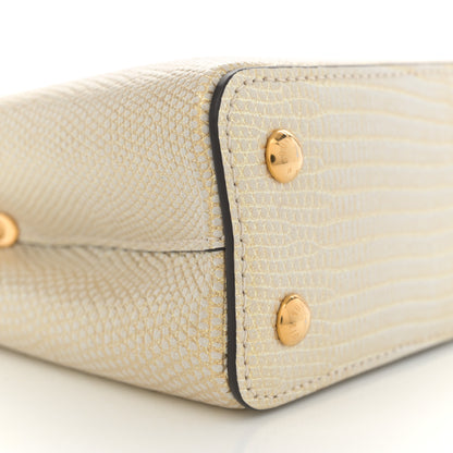 Louis Vuitton Metallic Lizard Capucines Mini White Gold 8 of 10