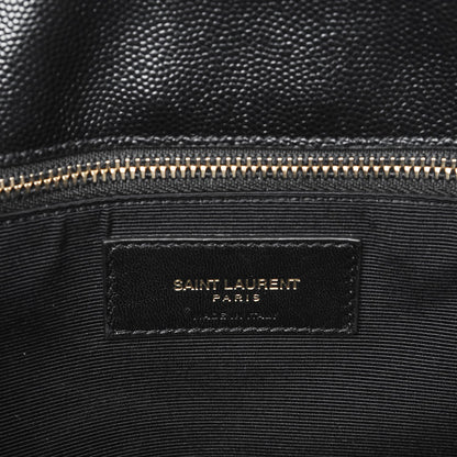Saint Laurent Grain De Poudre Matelasse Chevron Monogram Shopping Bag Black 7 of 8