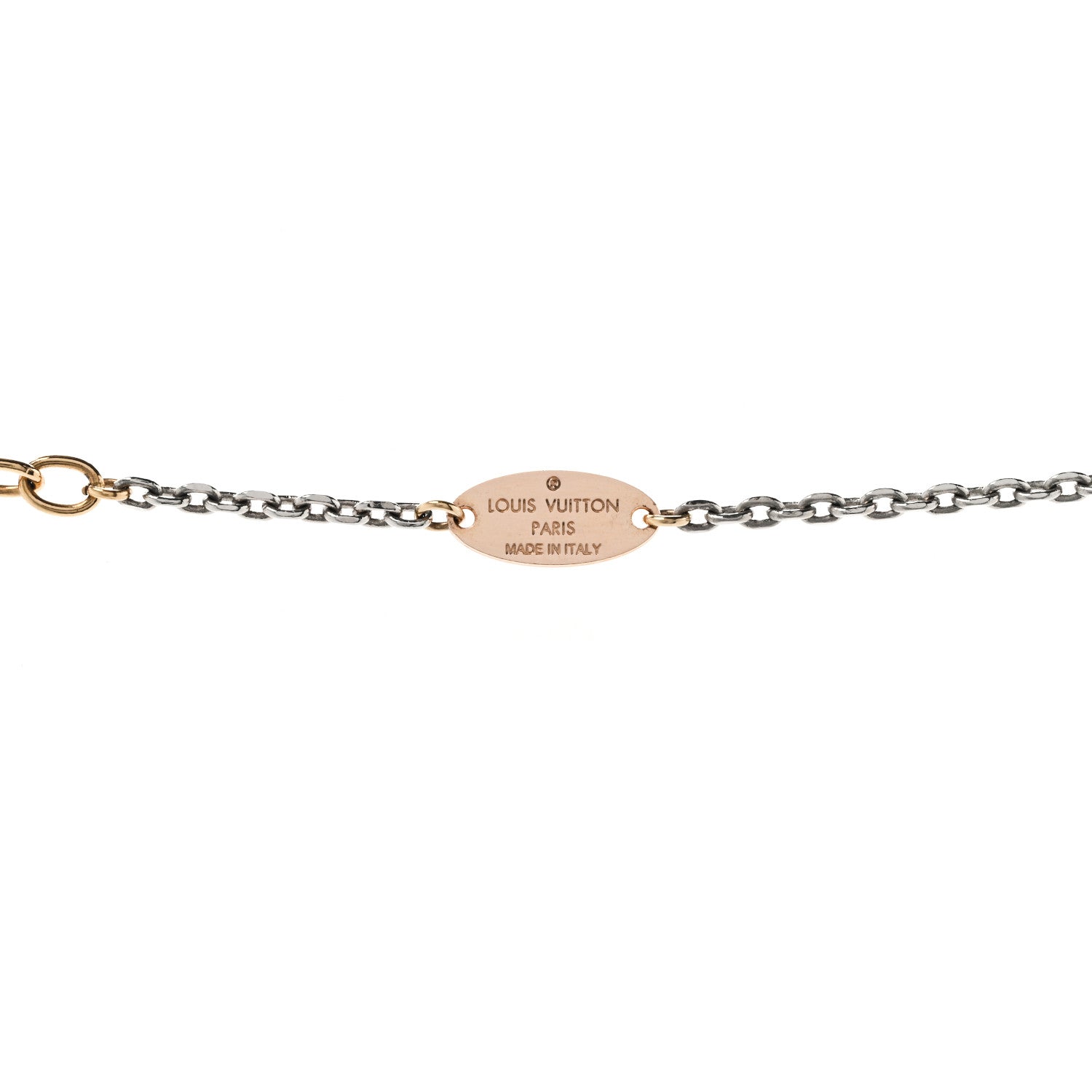 Louis Vuitton Logomania Sautoir Necklace Silver Gold 4 of 6