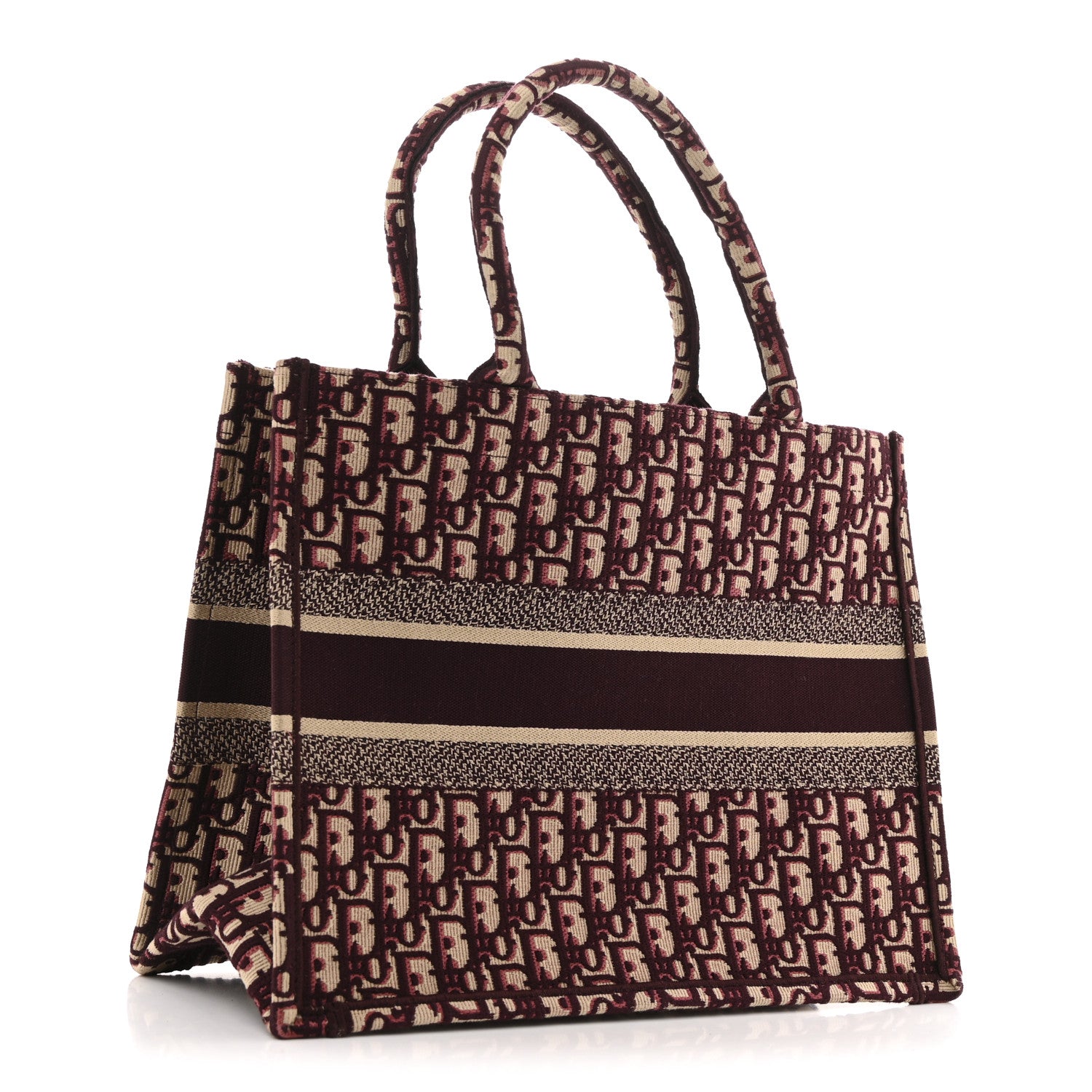 Christian Dior Oblique Medium Book Tote Burgundy Multicolor 3 of 14