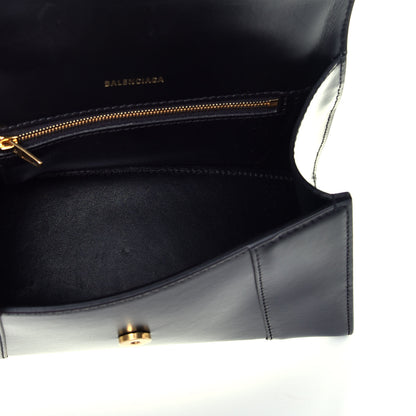 Balenciaga Shiny Box Calfskin Small Hourglass Top Handle Bag Black 6 of 9