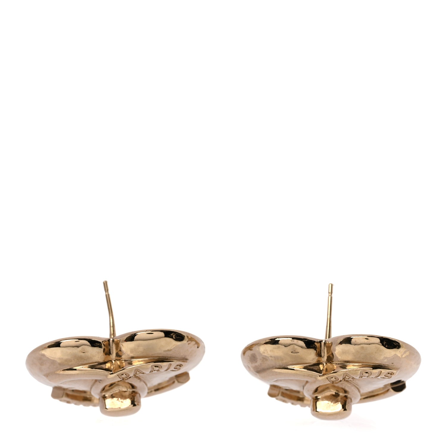 Chanel Metal CC Heart Turnlock Earrings Gold 3 of 4