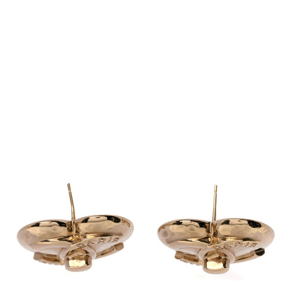 Chanel Metal CC Heart Turnlock Earrings Gold 3 of 4