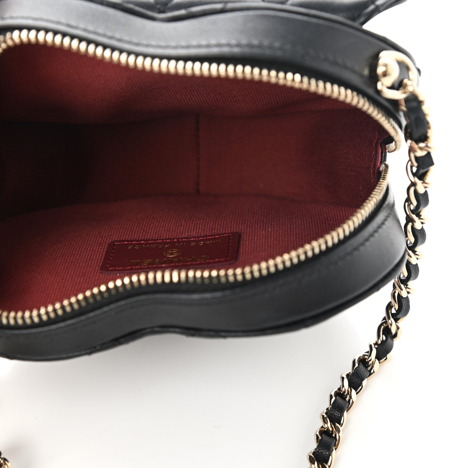 Chanel Lambskin Quilted CC In Love Heart Clutch With Chain Black 5 of 9