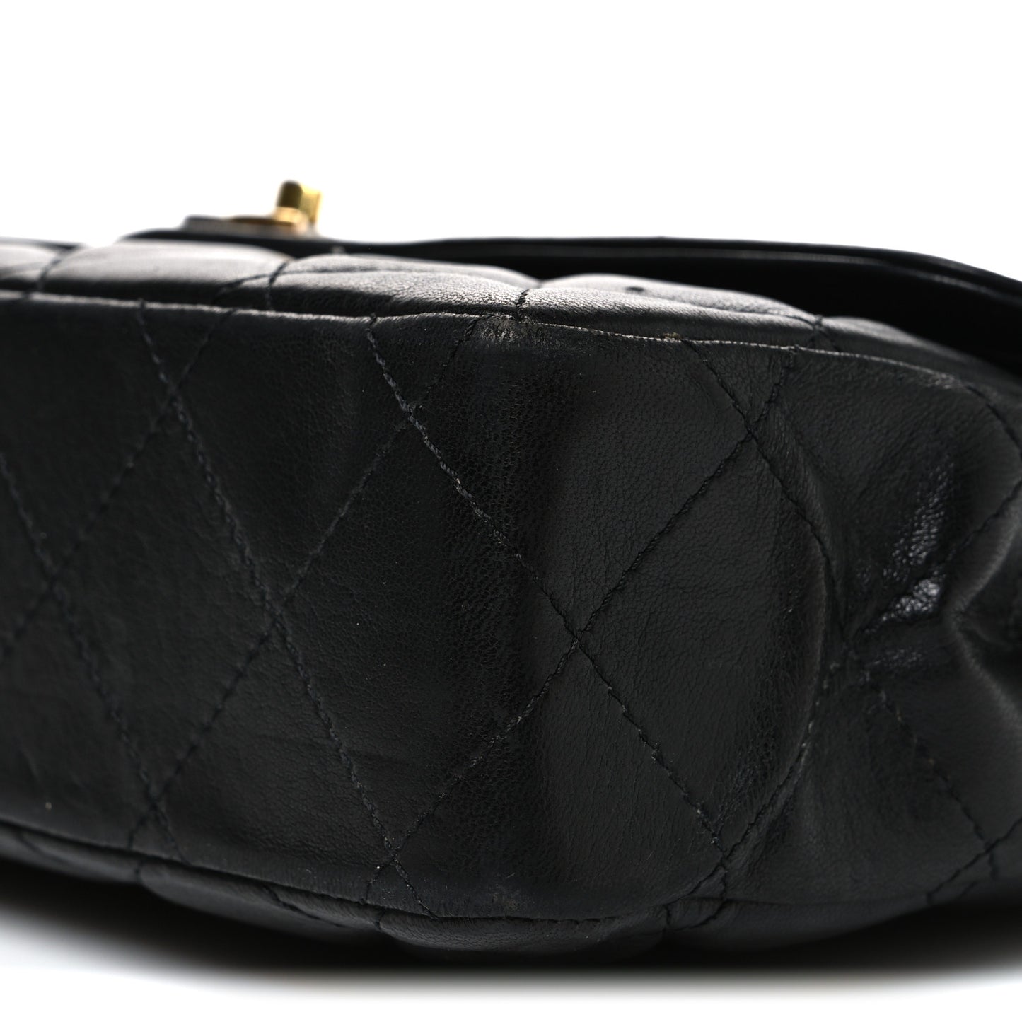 Lambskin Medium Double Flap Black