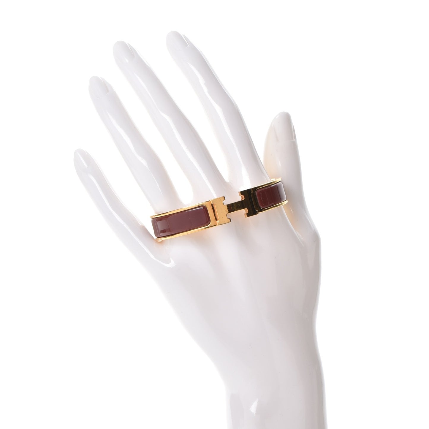 Enamel Narrow Clic Clac H Bracelet PM Bourgogne