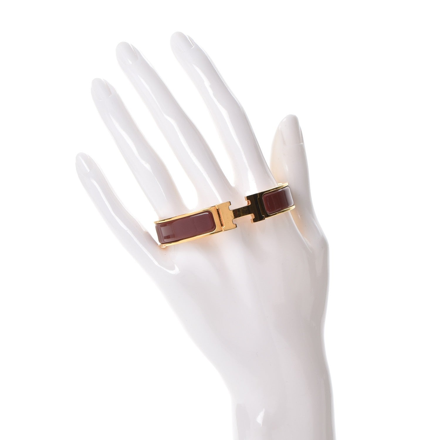 Hermes Enamel Narrow Clic Clac H Bracelet PM Bourgogne 2 of 6