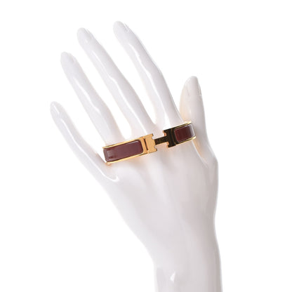 Hermes Enamel Narrow Clic Clac H Bracelet PM Bourgogne 2 of 6