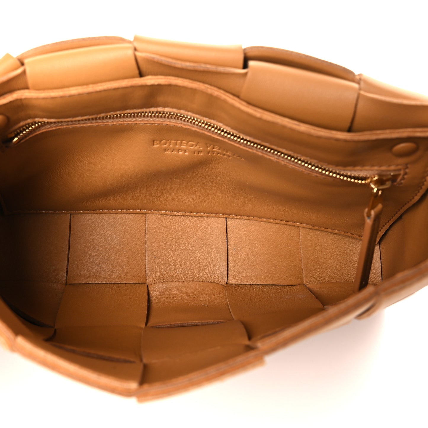 Lambskin Maxi Intrecciato Cassette Crossbody Bag Caramel
