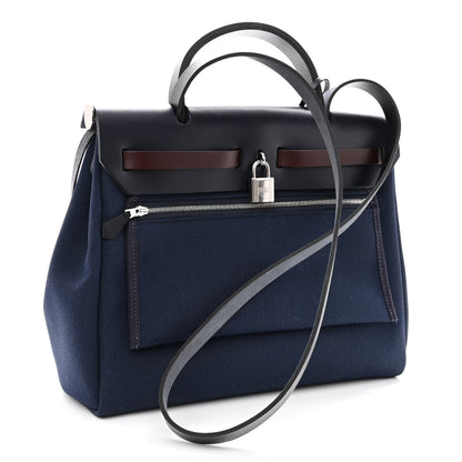 Hermes Vache Hunter Toile Militaire Herbag Zip 31 PM Indigo 3 of 9