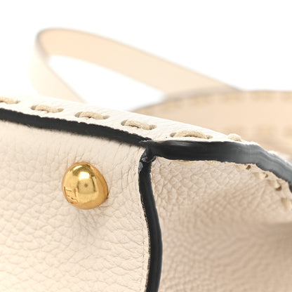 Fendi Vitello Granato Camoscio Selleria Macro Stitchings Medium Peekaboo I SEE U Satchel White 11 of 13