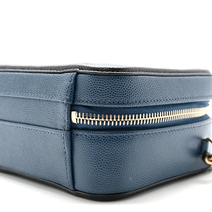 Chanel Caviar Quilted Small CC Filigree Vanity Case Navy Black 10 of 11
