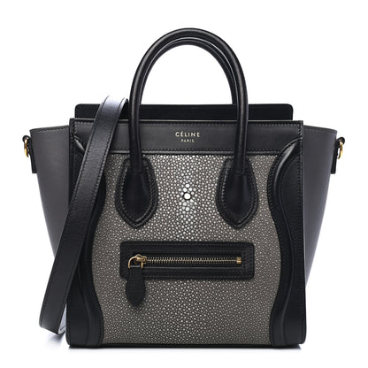 Celine Stingray Smooth Calfskin Nano Tri-Color Luggage Smoke 1 of 8