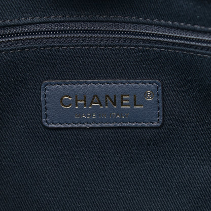 Chanel Lurex Canvas Small Deauville Tote Navy Blue Gold 6 of 12