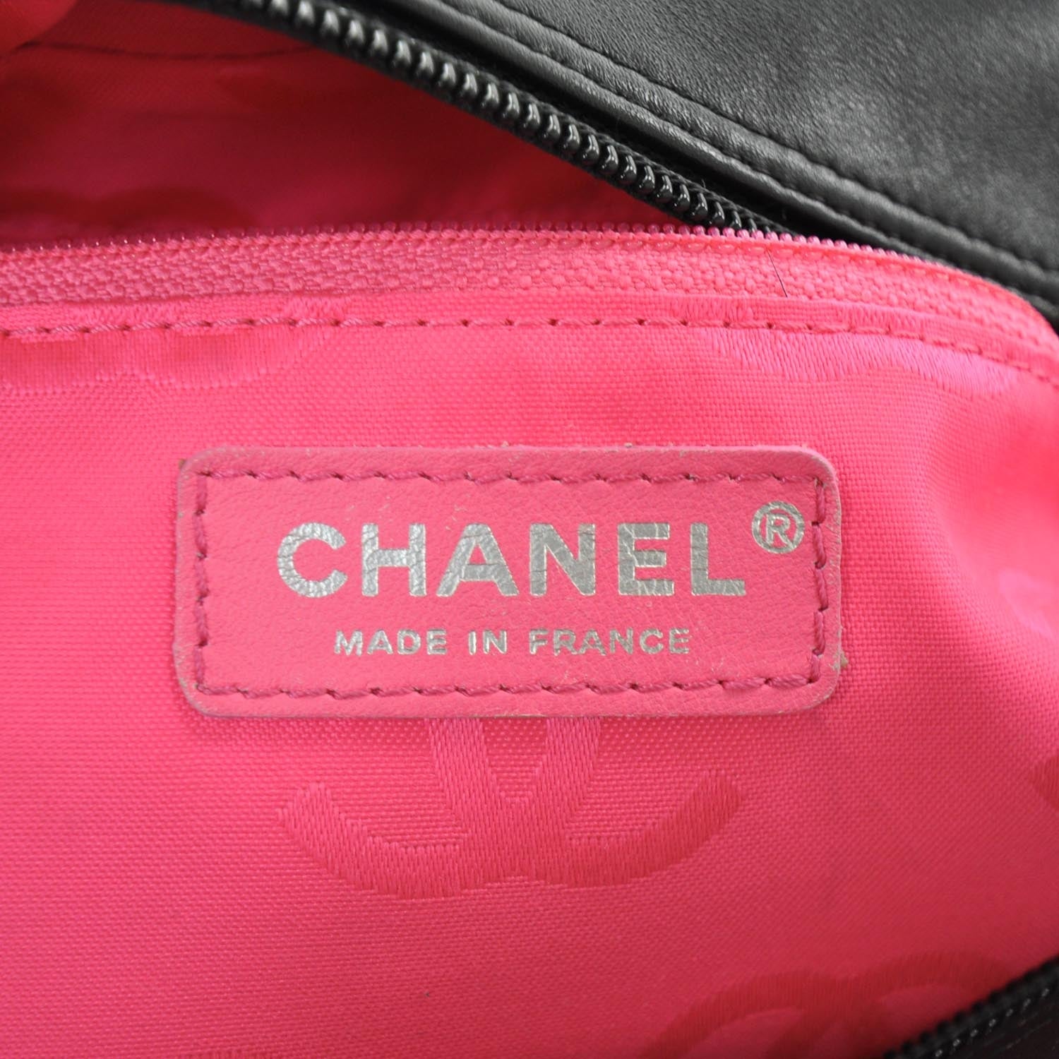 Chanel Calfskin Quilted Large Cambon Bowler White Black 9 of 10