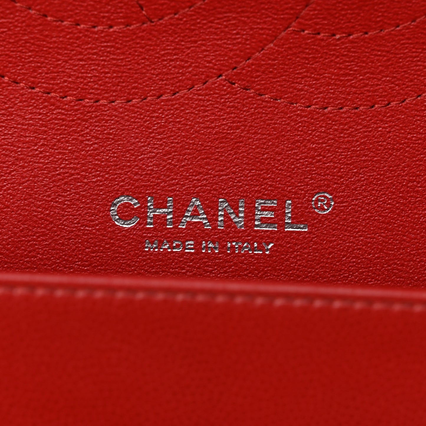 Caviar Chevron Quilted Jumbo Double Flap Dark Red