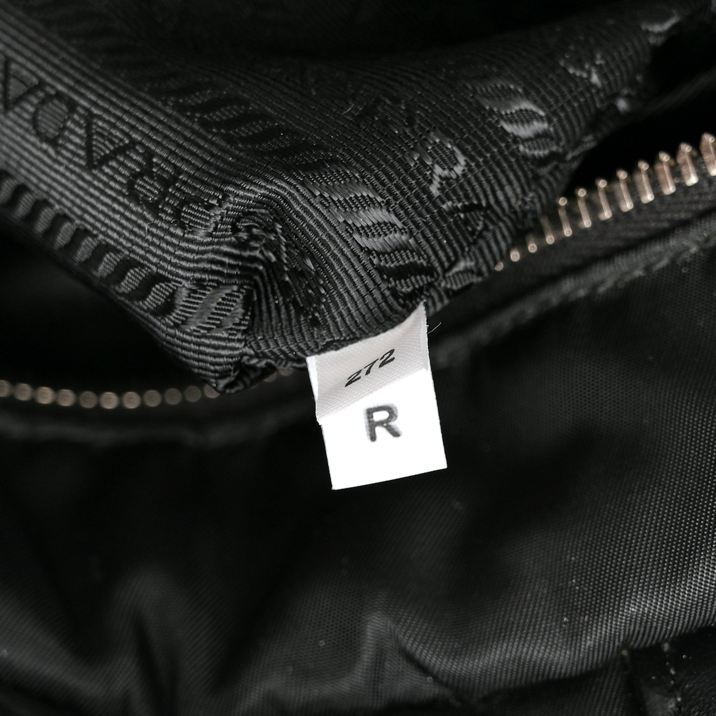 Re-Nylon Nappa Triangle Quilted Padded Small Double Handled Zip Tote Black