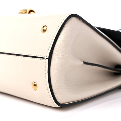 Salvatore Ferragamo Calfskin Small Margot Top Handle Satchel Bone Black 8 of 8